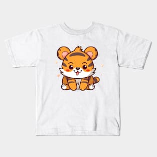 Cute Kawaii Tiger Kids T-Shirt